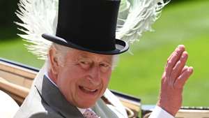 epaselect epa10706030 Britain’s King Charles III and Queen Camilla (hidden) attend Ladies Day during Royal Ascot, in Ascot, Britain, 22 June 2032. Royal Ascot is Britain’s most valuable horse race meeting and social event running from 20 to 24 June 2023.  EPA/NEIL HALL