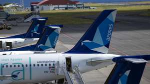 Aviões da Azores Airlines, no Aeroporto João Paulo II em Ponta Delgada, Açores