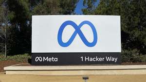 O logotipo da Meta, dona do Facebook