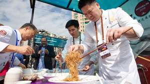 Decorre este fim de semana em Macau, junto aos Lagos Nam Van, o Forum Internacional de Gastronomia, uma demonstração culinária das cidades creativas da gastronomia da Unesco. 19 de janeiro de 2019, Macau. (ACOMPANHA TEXTO DE 20 DE JANEIRO DE 2019)  CARMO CORREIA/LUSA