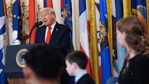 epa11976865 US President Donald Trump speaks at a ceremony where he is expected to sign an executive order calling on Education Secretary Linda McMahon to begin the process of dismantling the Department of Education, at the White House in Washington, DC, USA, 20 March 2025.  EPA/BONNIE CASH / POOL