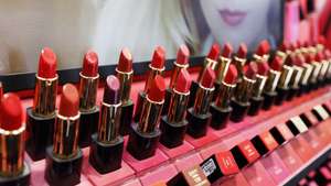 epa07569089 Lipsticks of US cosmetics brand Estee Lauder are on display in a store in Beijing, China, 14 May 2019. The Chinese Finance Ministry announced on 13 May that it was raising tariffs on a range of American goods worth 60 billion US dollar starting on 01 June 2019. The rise comes after US President Trump announced the US will raises tariffs on 200 billion US dollar of Chinese imports.  EPA/HOW HWEE YOUNG