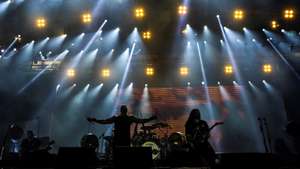 epa07896795 The heavy metal band Sepultura performs at the Palco Mundo, during the fifth day of Rock in Rio 2019, in Rio de Janeiro, Brazil, 04 October 2019.  EPA/Antonio Lacerda