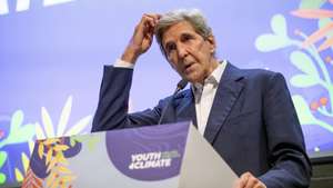 epa09501541 A handout photo made available by the PRE-COP26 meeting press office shows John Kerry, US Special Presidential Envoy for Climate, as he attends the Pre-Cop26 meeting, the preparatory event for the annual UN climate conference, COP26, scheduled for November in Glasgow, at the Milan Conference Centre, MiCO, in Milan, Italy, 02 October 2021.  EPA/PRE-COP26 MEETING PRESS OFFICE HANDOUT  HANDOUT EDITORIAL USE ONLY/NO SALES