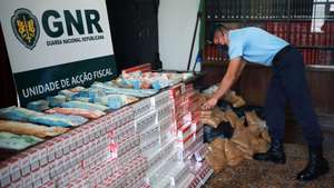 A GNR anunciou hoje o desmantelamento de uma rede ibérica organizada que se dedicava à produção e comercialização ilícita de cigarros e de outros produtos de tabaco em Portugal e em Espanha, após dois anos de investigação, Porto, 21 de julho 2021. ESTELA SILVA/LUSA