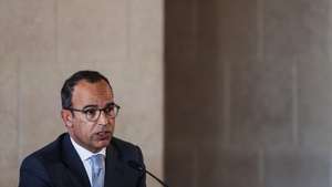 O ministro da Cultura, Pedro Adão e Silva, fala durante uma conferência de imprensa sobre a Coleção Berardo, no Centro Cultural de Belém (CCB), em Lisboa, 26 de maio de 2022. TIAGO PETINGA/LUSA
