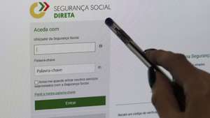 Página da segurança social direta , 08 de abril de 2022. ANTÓNIO COTRIM/LUSA