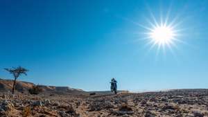 epaselect epa11824381 Portuguese motorcyclist Rui Goncalves of Sherco Rally Factory team in action during the ninth stage of the 2025 Dakar Rally from Riyadh to Haradh, Saudi Arabia, 14 January 2025.  EPA/Marie Hessel