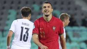 epa09239970 Dany Mota of Portugal reacts during the UEFA European Under-21 Championship quarter final soccer match between Portugal and Italy at Stozice stadium in Ljubljana, Slovenia, 31 May 2021.  EPA/Sandi Fiser