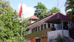 epa10956295 A handout photo made available by the KoKang media shows the military flag of the Myanmar National Democratic Alliance Army (MNDAA) and soldiers of the MNDAA take position at the military outpost in Chinshwehaw, northern Shan State, Myanmar, 29 October 2023 (issued 03 November 2023). Myanmar's military has lost control of Chinshwehaw, a strategic northern town along the border with China, following days of heavy fighting with three ethnic armed groups, according Myanmar military spokesman Zaw Min Tun in a statement on 01 November 2023. Ethnic armed groups the Myanmar National Democratic Alliance Army (MNDAA), the Ta'ang National Liberation Army (TNLA) and the Arakan Army (AA) said they had captured several military outposts and blocked key roads linking Myanmar to China.  EPA/HANDOUT HANDOUT   HANDOUT EDITORIAL USE ONLY/NO SALES HANDOUT EDITORIAL USE ONLY/NO SALES