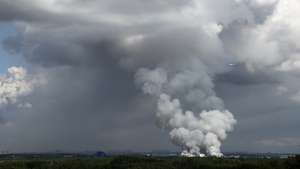epa13130125 Smoke rises from a fire at a burning warehouse of the Russian internet store Wildberries in Shushary in St. Petersburg, Russia, 24 July 2026. In the night of July 24, the Ukrainian Armed Forces launched a massive drones attack on Wildberries online store warehouses in the Leningrad Region and St. Petersburg. A drone strike caused a fire at Wildberries warehouses in the village of Novosaratovka in the Vsevolozhsk District, Leningrad Region Governor Alexander Drozdenko reported. Three people were injured in moderate condition and are currently receiving medical care.  EPA/STRINGER