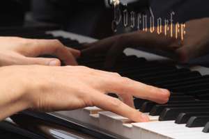epa04734392 A close-up of Italian pianist Giovanni Allevi 's hands playing the piano on the occasion of the opening of the paviliion for 'Save the Children' during Milan Expo 2015, in Milan, Italy, 05 May 2015. The six-month Milan Expo 2015 will run until 31 October and is expected to attract 20 million visitors. Some 140 countries, the United Nations and the European Union will have displays at the Expo grounds.  EPA/STEFANO PORTA