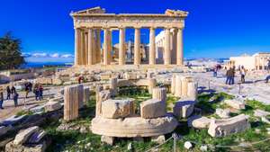 Templo de Pártenon, na Acrópole de Atenas, Grécia