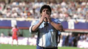 Diego Maradona says good bye to soccer in Buenos Aires, Argentina on November 01, 2001.