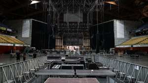 Montagem do Festival de música Super Bock Super Rock, que estava previsto decorrer no Meco, mas teve que ser mudado para o Meo Arena no Parque das Nações, devido à vaga de calor que assola o país. Lisboa, 13 de Julho de 2022. FILIPE AMORIM/OBSERVADOR