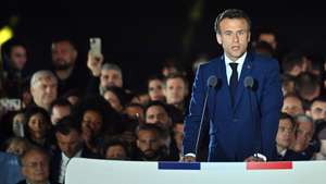 Emmanuel Macron's Supporters Celebrate Re-Election In France's 2022 Presidential Race