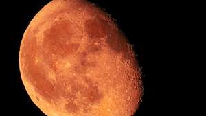 Waning gibbous moon and Mars
