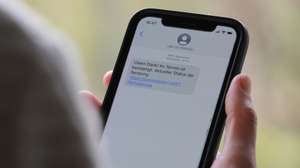 Fraud SMS on a smartphone