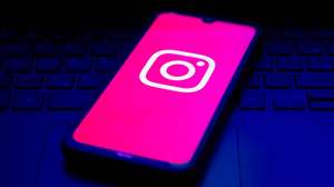 In this photo illustration the Instagram logo seen displayed