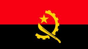 National flag of the Republic of Angola.
