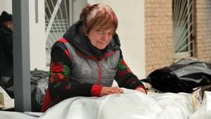 The bodies of those killed by Russian troops are being recovered and reburied in the areas north of Kyiv, including Bucha, Irpine, Andriivka, and Borodyanka on April 19, 2022.