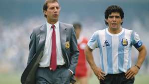 Carlos Bilardo and Diego Maradona of Argentina