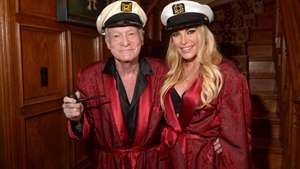 Hugh Hefner com a mulher, Crystal Hefner