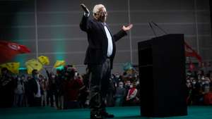Campanhas para as eleições legislativas de 2022: Grande comício no pavilhão Carlos Lopes, em Lisboa, do Partido Socialista, António Costa, secretário-geral do PS e candidato a primeiro-ministro. As eleições legislativas realizam-se no próximo dia 30 de janeiro de 2022. Intervenção de António Costa. Lisboa, 27 de janeiro de 2022. JOÃO PORFÍRIO/OBSERVADOR