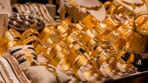 Variety of golden accessories