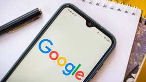 In this photo illustration the Google LLC logo seen