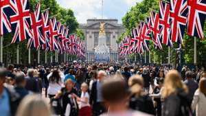Preparations Are Made Around London For Queen Elizabeth II's Platinum Jubilee