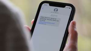Fraud SMS on a smartphone