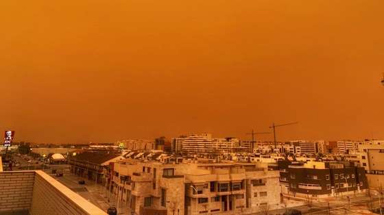 a "chuva de barro" sentida na cidade de Albacete