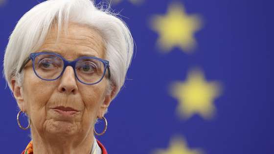epa10468733 European Central Bank (ECB) President Christine Lagarde gives a statement on the European Central Bank annual report 2022, at the European Parliament in Strasbourg, France, 15 February 2023. The session of the European Parliament runs from 13 till 16 February.  EPA/JULIEN WARNAND