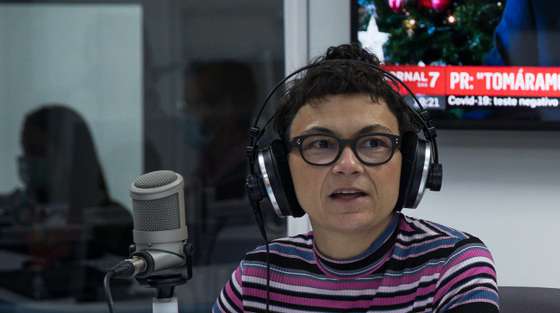 Podcast “Fora do baralho” com Susana Peralta, Luís Aguiar-Conraria, Jorge Fernandes e João Marques de Almeida. Debate moderado por Vanessa Cruz. Lisboa, 25 de Novembro de 2021. FILIPE AMORIM/OBSERVADOR