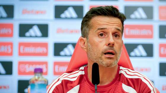 Benfica head coach Marco Silva during a press conference at the Benfica Campus, as they prepare for tomorrow’s Europa League third qualifying round soccer match against Hearts, in Seixal, Portugal, 5th August 2026. RUI MINDERICO/LUSA