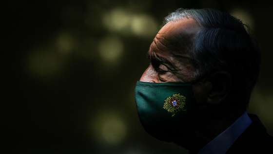 O Presidente da República, Marcelo Rebelo de Sousa, após visitar o Centro de Vacinação contra a covid-19 do Estádio Universitário de Lisboa, em Lisboa, 23 de junho de 2021. MÁRIO CRUZ/LUSA