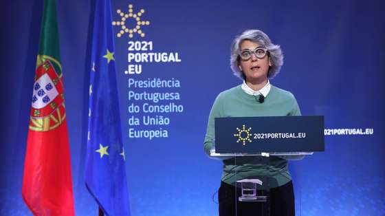 epa09003604 PortugueseÂ Minister of CultureÂ Graca Fonseca  attends to a High Level Conference on the topic of 'The Intellectual Property Metamorphosis in the Age of Digital Transition' under the Portuguese Presidency of the Council, in Lisbon, Portugal, 11 February 2021. According to the organizers, nationally and internationally renowned persons in the area of intellectual property and innovation will give their views on the future challenges of intellectual property in the age of digital transformation.  EPA/ANTONIO PEDRO SANTOS