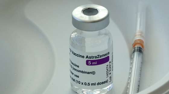 epa09004134 A vial of the Oxford-AstraZeneca COVID-19 vaccine to inoculate people during a vaccination campaign at the Pauls Stradins Clinical University Hospital in Riga, Latvia, 11 February 2021.  EPA/TOMS KALNINS