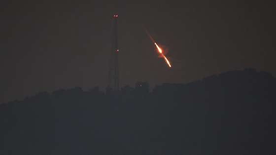epa11277421 A view shows drones or missiles vying for targets at undisclosed locations in northern Israel, early 14 April 2024. According to the Israeli army IDF on early 14 April Iran launched missiles from its territory toward the territory of the State of Israel. The IDF called called for people to be alert and act according to the Home Front Commandâ€™s guidelines.  EPA/ATEF SAFADI