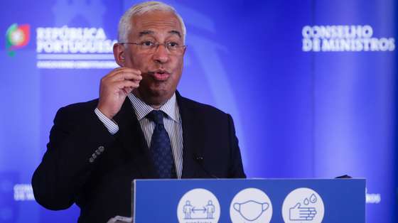 Portuguese Prime Minister Antonio Costa talks on a press conference to present the measures foreseen in the draft presidential decree of the state of emergency to fight the growing numbers of infections by Covid 19 in Portugal, in Ajuda Palace in Lisbon, Portugal, 07 November 2020. Portugal reached a new maximum daily number of covid-19 cases, accounting for another 6,640 infections in the last 24 hours and registering 56 deaths. TIAGO PETINGA/LUSA