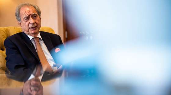 O presidente do Conselho de Administração da Fundação Millennium BCP, António Monteiro, em entrevista à Lusa sobre CPLP, na sede do Millenium BCP, em Lisboa, 25 de junho de 2021. (ACOMPANHA TEXTO DO DIA 13 JULHO 2021).  JOSE SENA GOULAO/LUSA