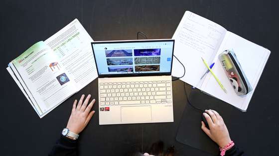 Uma aluna do 7.º ano de escolaridade assiste a uma aula à distância, em Oeiras, 08 de fevereiro de 2021. Após duas semanas de encerramento das escolas, em virtude do aumento exponencial de novas infeções provocadas pelo novo coronavírus, as aulas retomaram hoje em modo virtual. ANTÓNIO PEDRO SANTOS/LUSA
