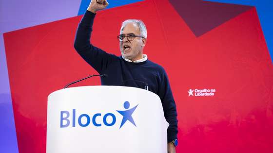 New elected Left Block (BE) Nacional Coordinator Jose Manuel Pureza speeches at the XIV National Convention of the party in Lisbon, Portugal, 30 november 2025. Jose Manuel Pureza was today appointed the new coordinator of the Left Bloc, with his motion winning 65 of the 80 seats on the National Board. JOSE SENA GOULAO/LUSA