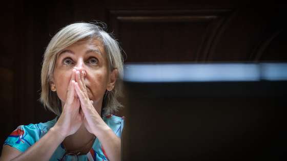 A ministra da Saúde, Marta Temido, participa na audição da Comissão de Saúde sobre os números de mortalidade em Portugal no ano de 2020, a contratação de profissionais para o SNS e o Relatório de Auditoria do Tribunal de Contas à resposta do SNS a doentes oncológicos entre 2017 e 2020, na Assembleia da República, em Lisboa, 14 de julho de 2022. MÁRIO CRUZ/LUSA