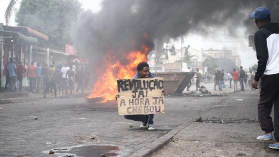 Manifestação de apoio a Venâncio Mondlane, a 7 de novembro de 2024, em Maputo, Moçambique