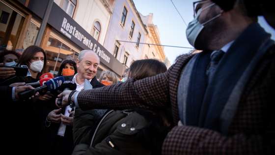 ELEIÇOES LEGISLATIVAS: Rui Rio, lider do Partido Social Democrata (PSD) num comunicado à imprensa, antes de um almoço com os candidatos na Figueira da Foz. 21 de Janeiro de 2022, Figueira da Foz TOMÁS SILVA/OBSERVADOR