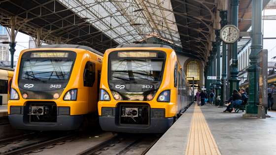 Railway Workers Striking in Portugal