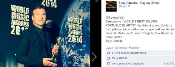 tony carreira world music awards