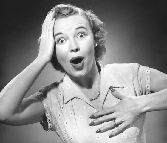 UNITED STATES - CIRCA 1950s:  Woman with surprised look.  (Photo by George Marks/Retrofile/Getty Images)